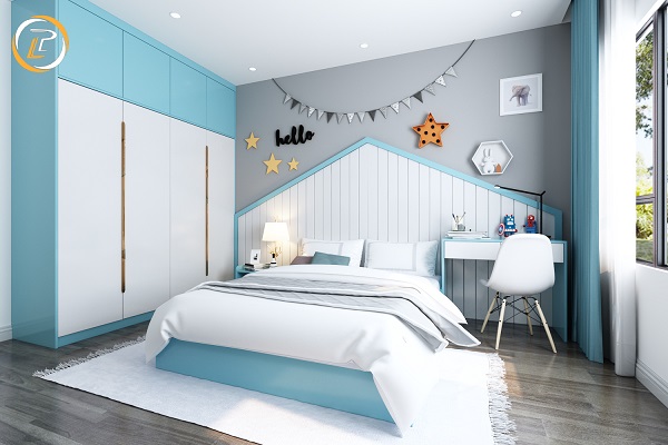 Nội thất phòng ngủ bé trai màu xanh bắt mắt hot nhất 2022