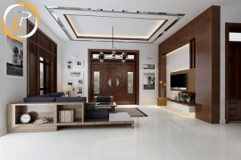 Thiết kế phòng khách biệt thự 2 tầng đẹp hợp phong thủy bạn cần lưu ý gì?