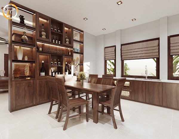 Mẫu nội thất phòng bếp gỗ tự nhiên đẳng cấp