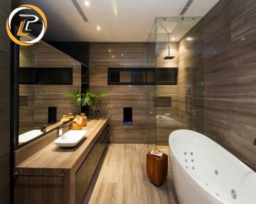 Mẫu nội thất phòng tắm gỗ công nghiệp cổ điển đẹp miễn chê