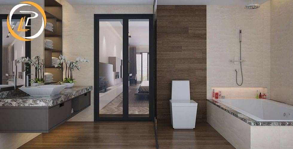 Mẫu nội thất phòng tắm gỗ công nghiệp tối giản đẹp cho chung cư – khám phá ngay!
