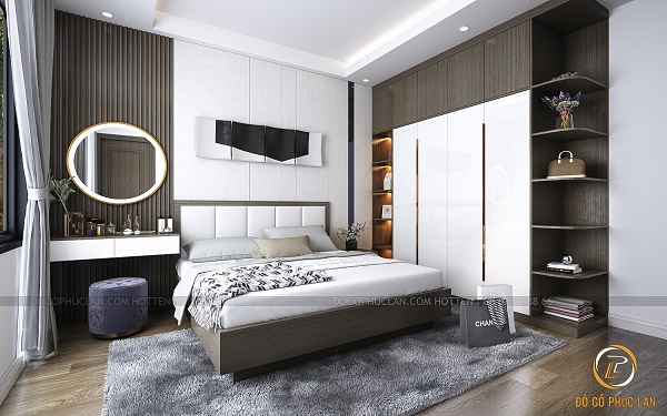 Nội thất phòng ngủ gỗ công nghiệp cho chung cư hiện đại đẹp xuất sắc