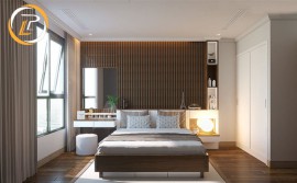 Nội thất phòng ngủ gỗ tự nhiên bền vượt trội cho chung cư mini