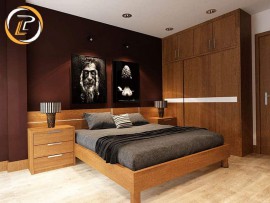 Nội thất phòng ngủ gỗ tự nhiên tối giản đẹp cho vợ chồng trẻ