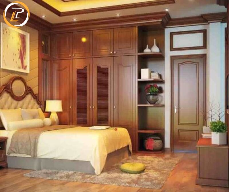 Phòng ngủ gỗ tự nhiên mang phong cách tân cổ điển