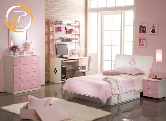 Phòng ngủ bé gái màu hồng phấn đẹp miễn chê
