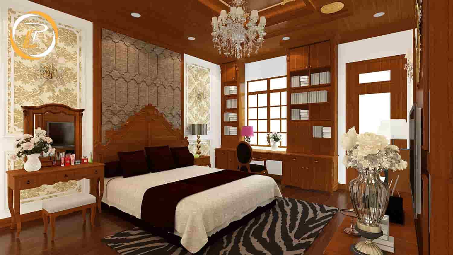 Phòng ngủ gỗ tự nhiên đẹp, hiện đại