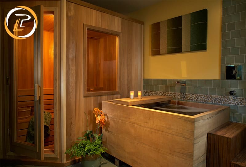 Nội thất phòng tắm gỗ công nghiệp đơn giản
