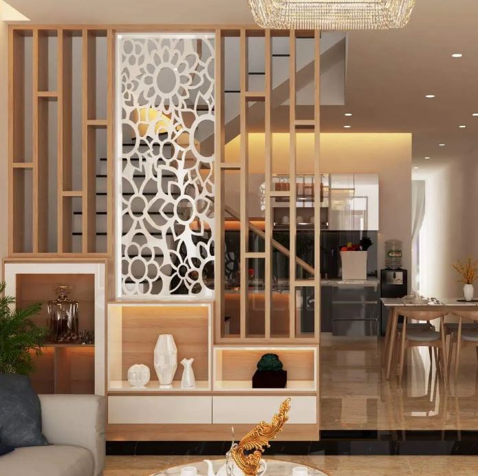 Vách ngăn gỗ phòng khách – xu hướng thiết kế nội thất mới