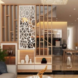 Vách ngăn gỗ phòng khách – xu hướng thiết kế nội thất mới